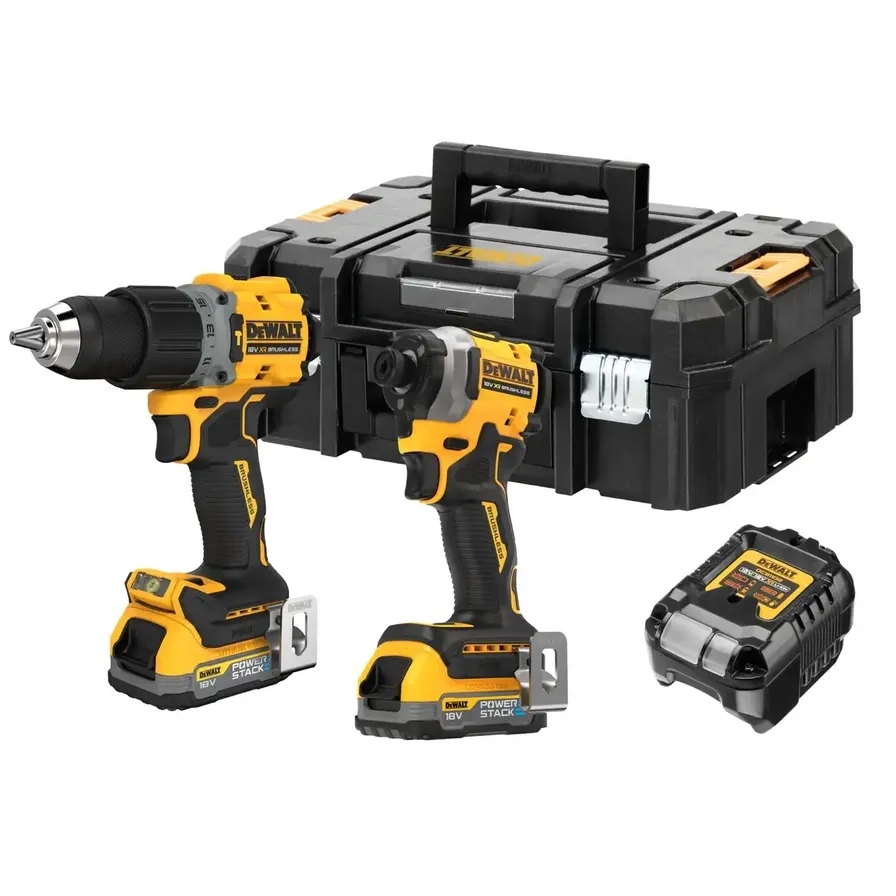 DeWALT Powerstack Twin Drill Set - 1.7Ah 18V