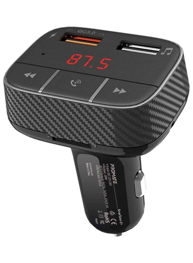 Promate smarTune-2+ - Car Wireless FM Modulator Quick Charge 3.0