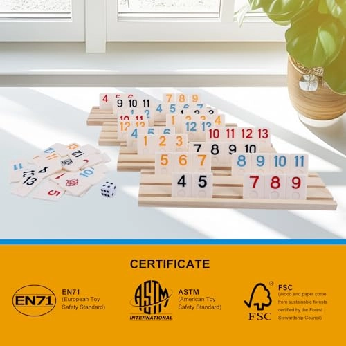 Rummy Tiles - 106 Tiles 4 Double Tile Holders