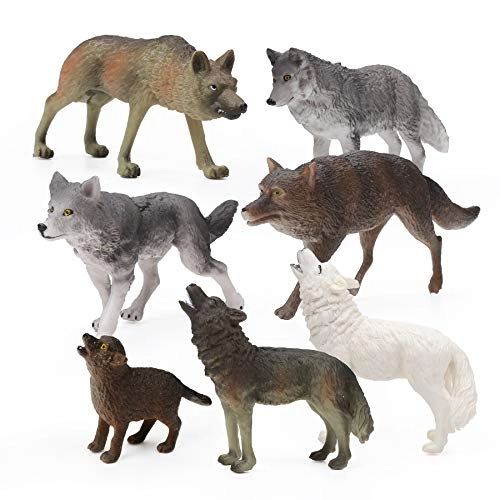 RESTCLOUD Wolf Toy Figurines Set - 7pcs