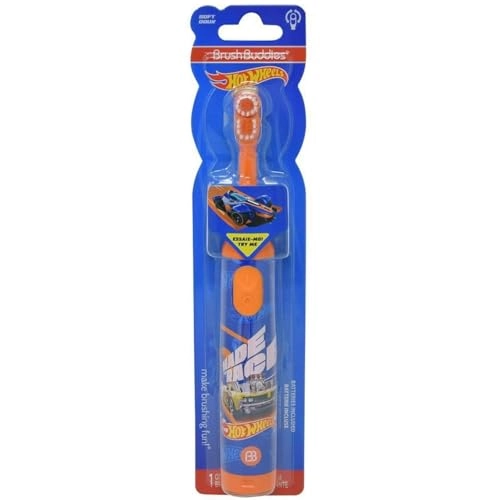 Hot Wheels Battery Powered Sonic Electric Kids Toothbrush - Soft Bristles Rounded Head