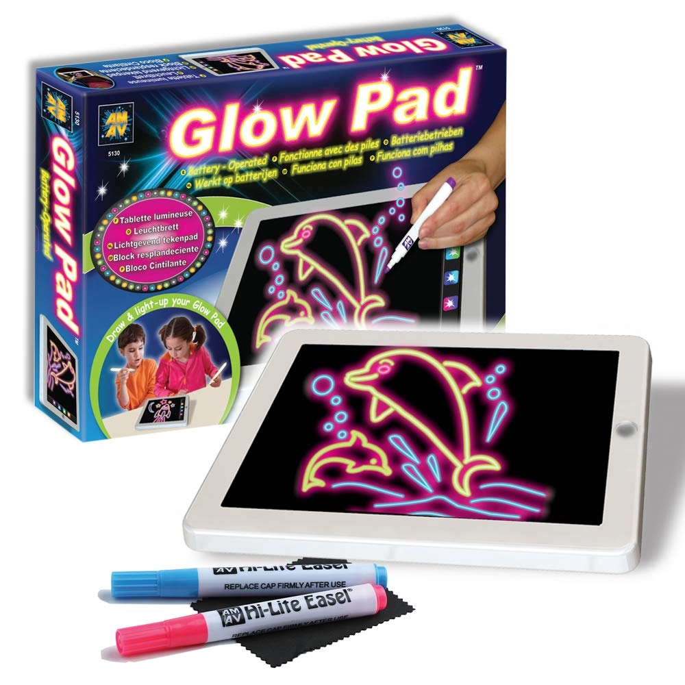 Glow Pad - Portable HiTech Tablet-Size 7 Interchanging Blinking Colorful Lights