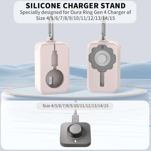 Silicone Charger Protector Cover - Compatible with Oura Ring 4 Charger Shockproof Black