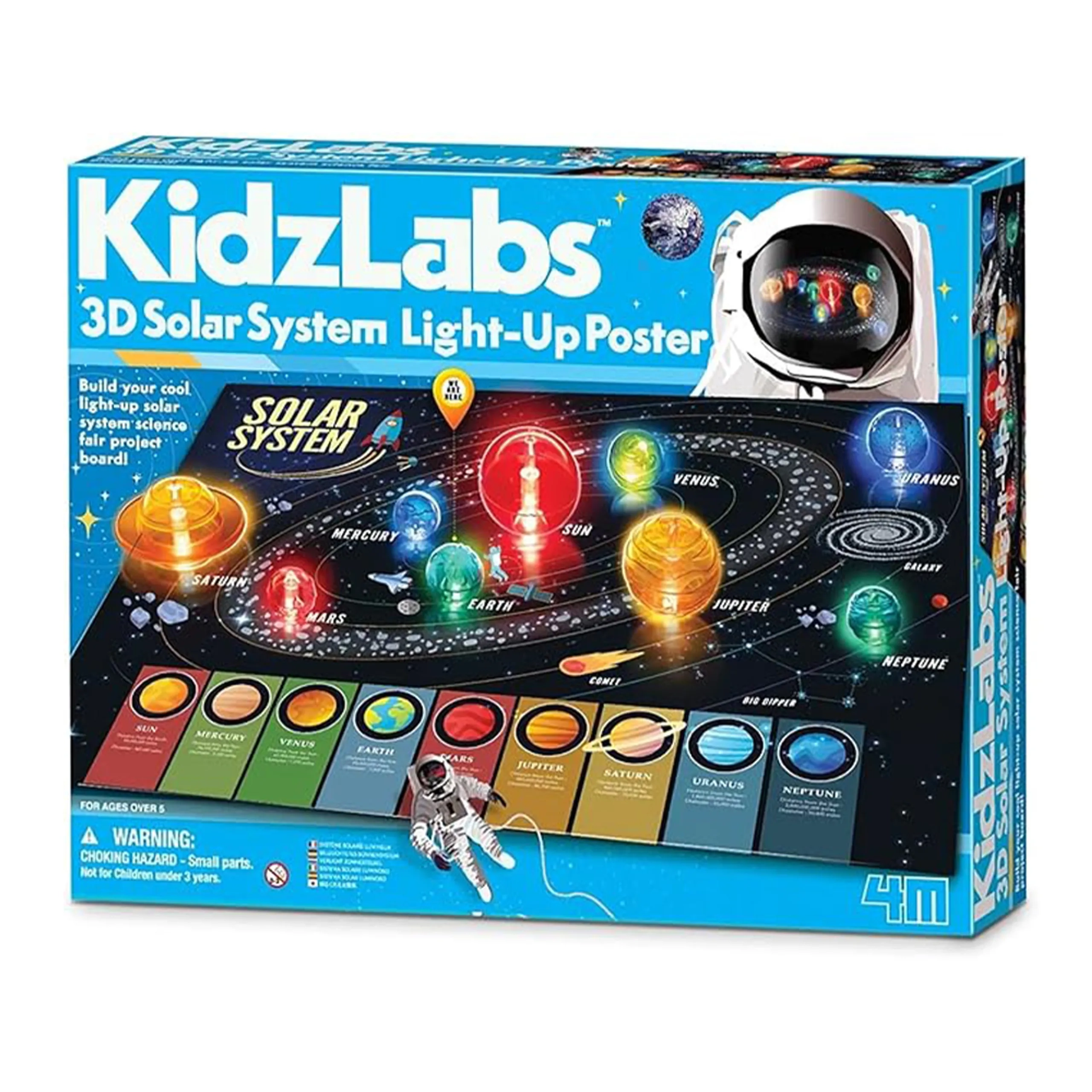 4M 3D Solar System Light-Up Poster Kit - Astronomy Planetary Science 8 years+