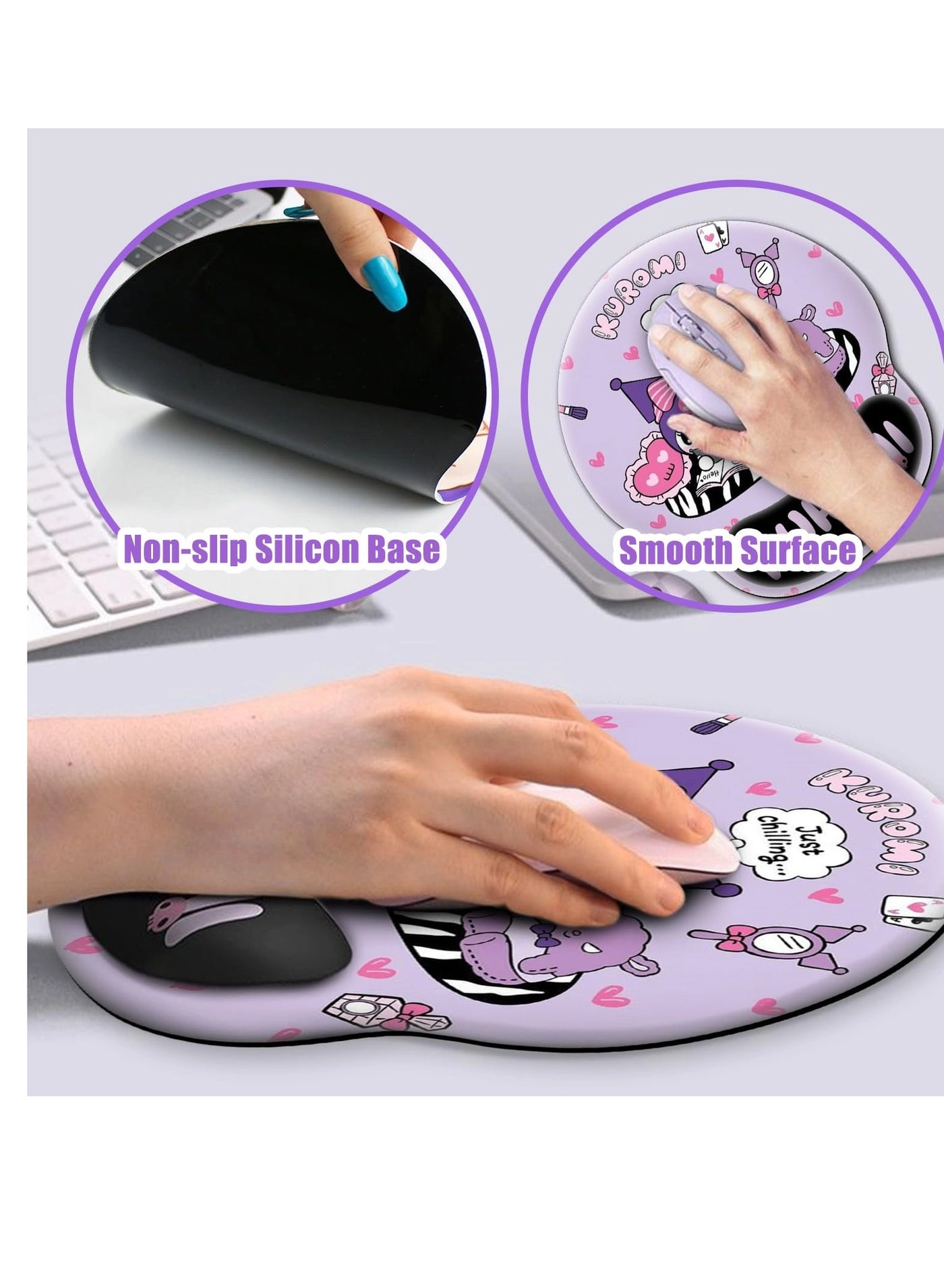 Kawaii Rubber Ergonomic Mouse Pad - 25x23 cm