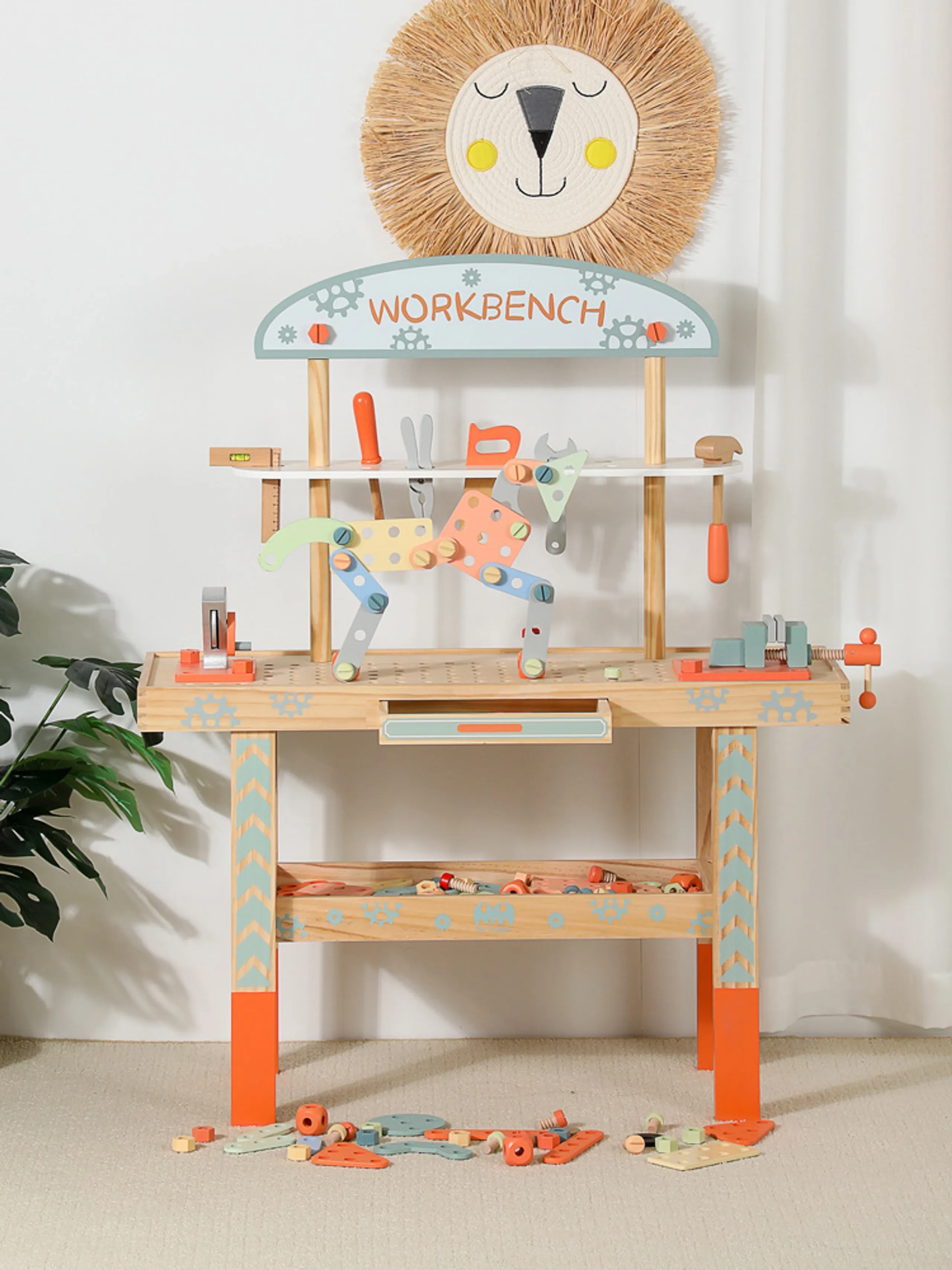 Kids Wooden Tool Bench Set (5551007-MSN23029)