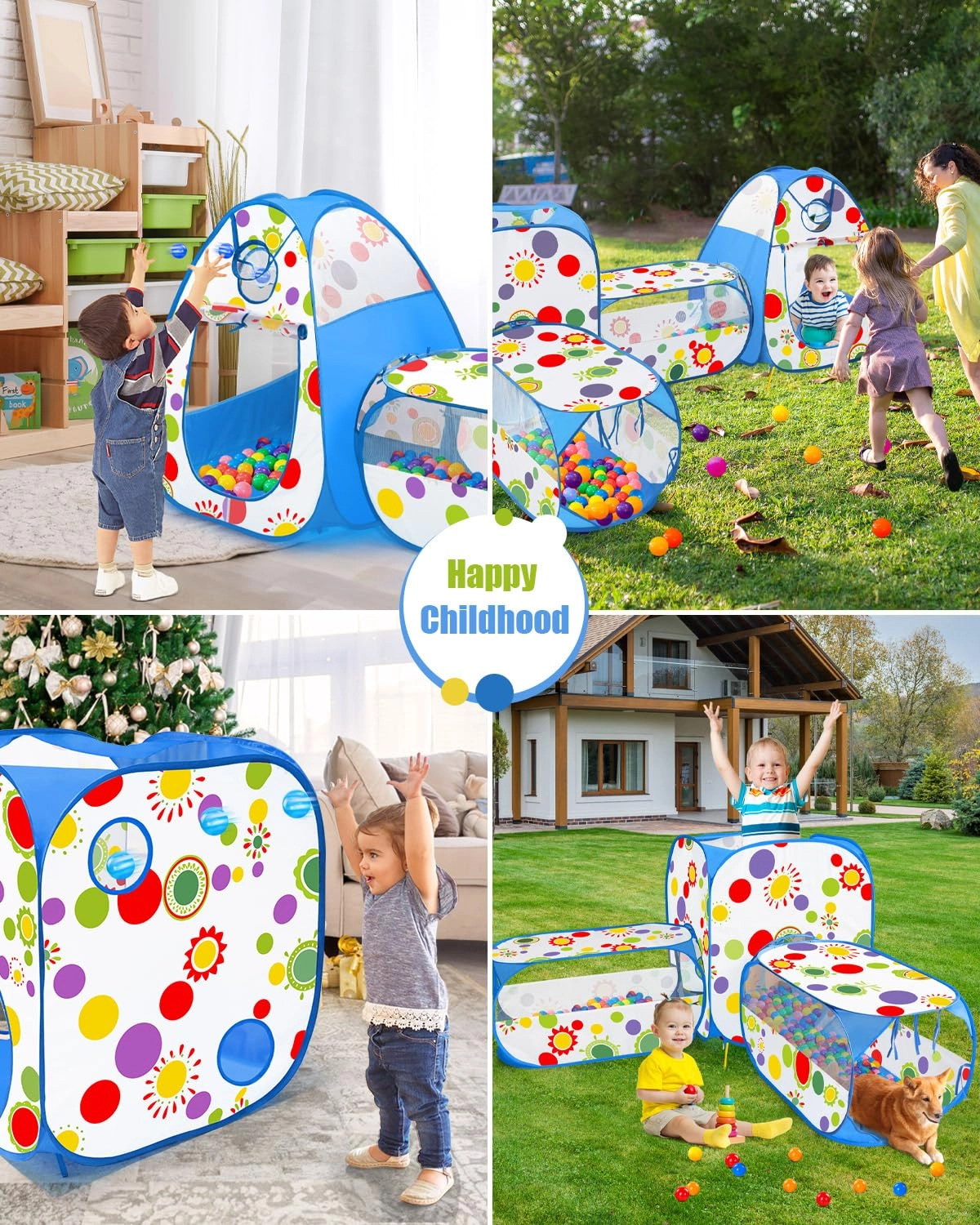 Play Tent - 2 tunnels 2 tents