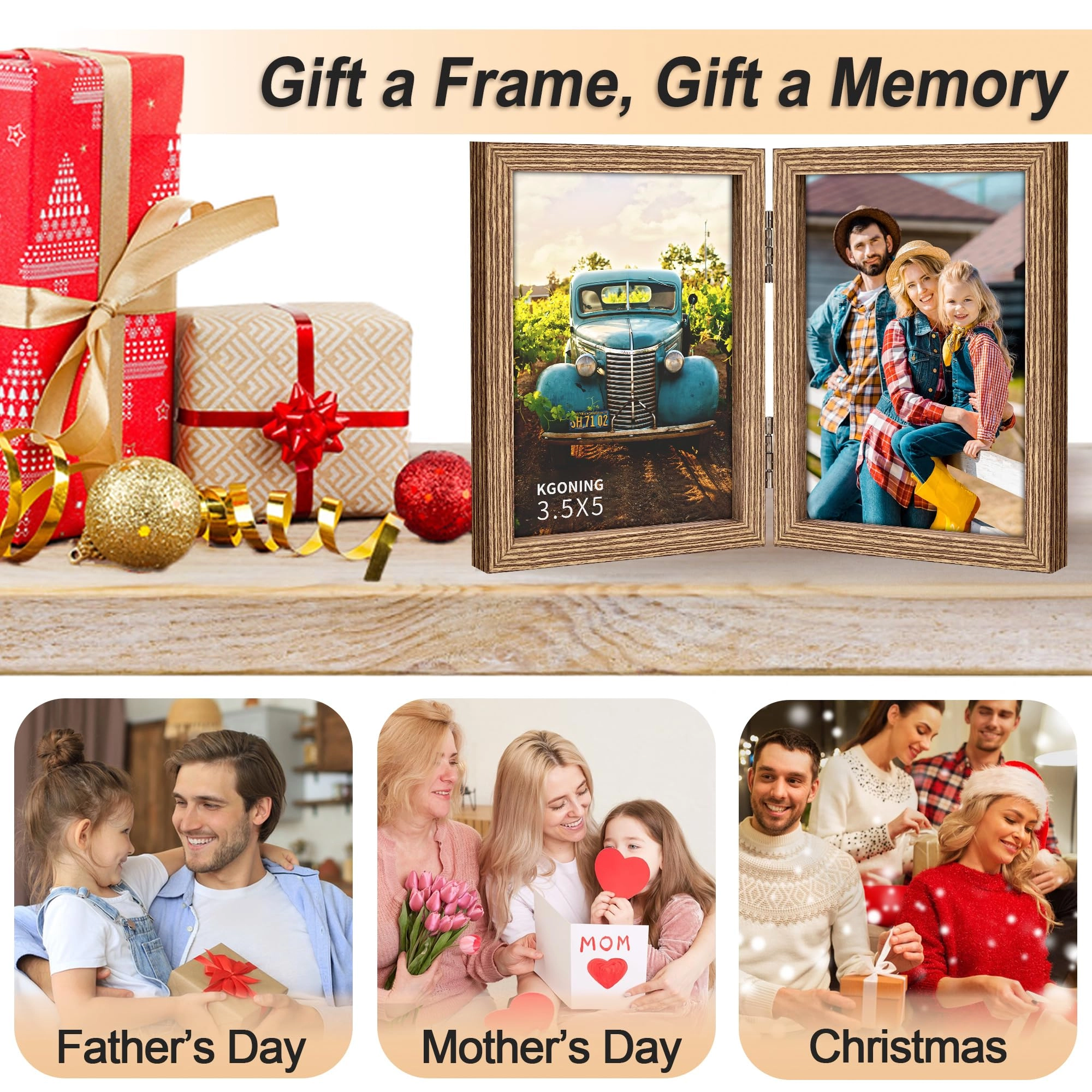 Double Picture Frame - 3.5x5 in 2 picture frames