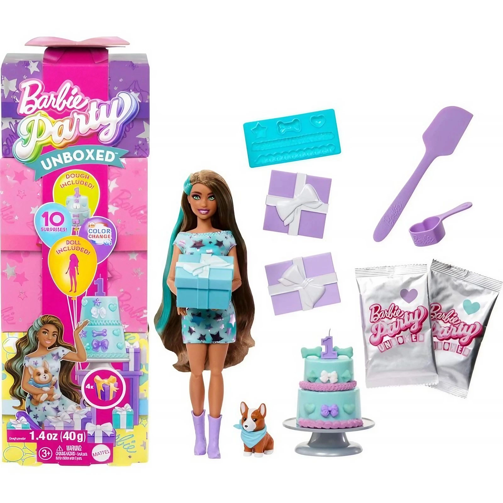 Party Unboxed Reveal - Brunette blue hair streaks