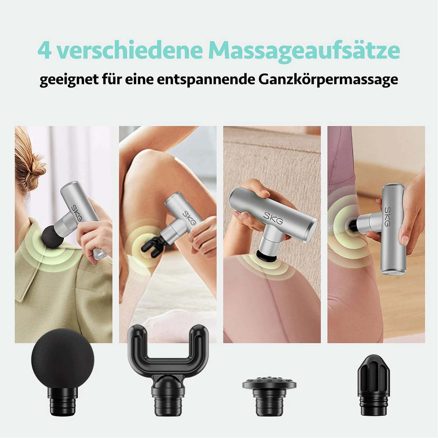 F3 Lite Massage Gun - 4 Massage Levels 4 Interchangeable Massage Heads
