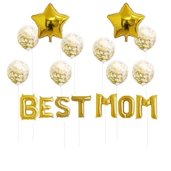 Best Mom Mothers Day Balloon Decoration - 17-Pieces