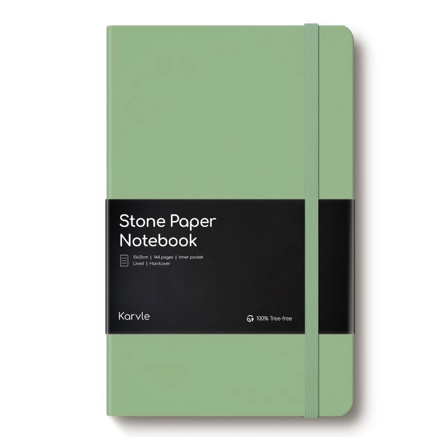 KARVLE Stone Paper Notebook 13 x 21 cm Hardcover - Lined 144 Pages
