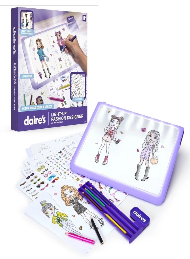 Claire's Light-Up Fashion Designer LED Tracing Tablet - 330-Piece Colored Pencils