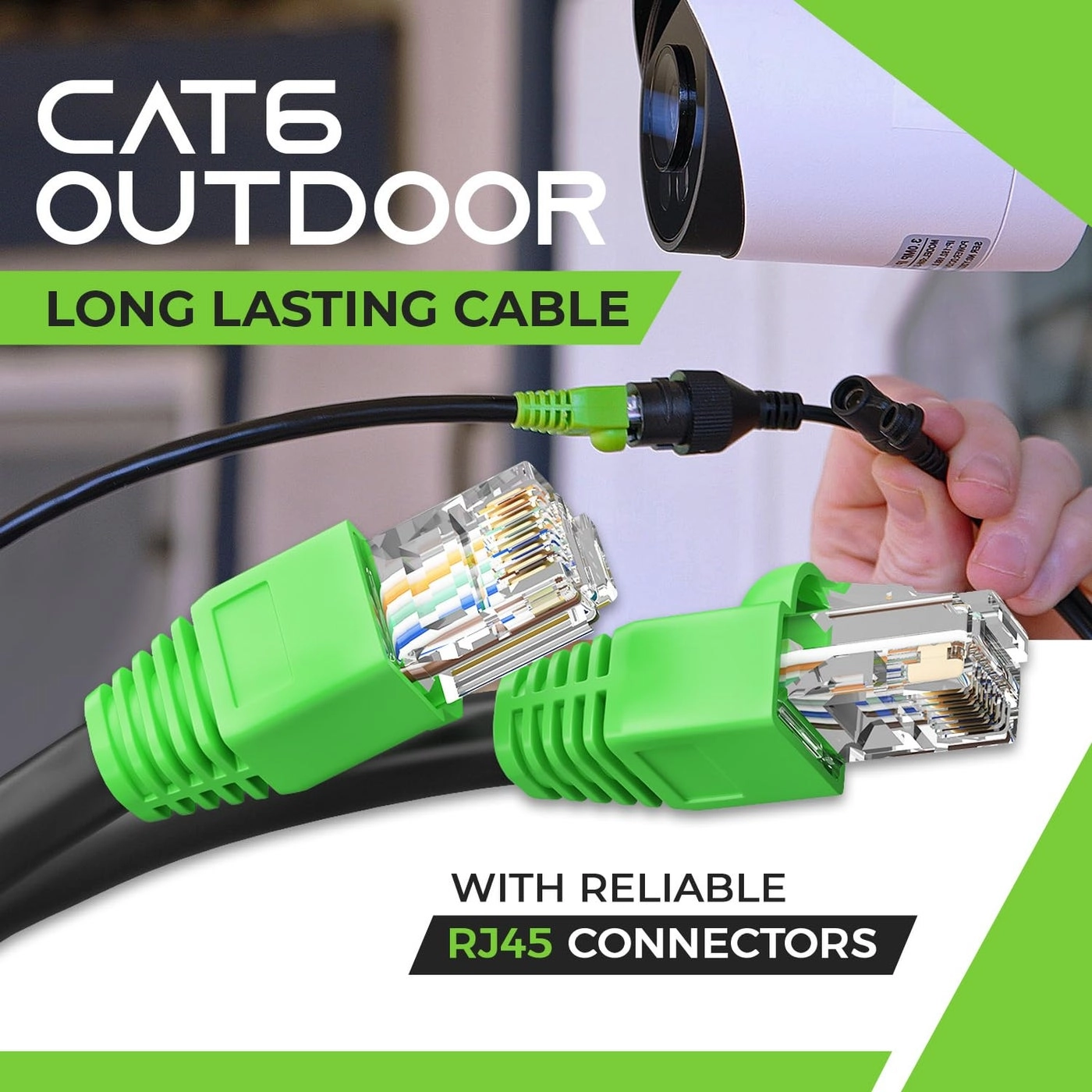 RJ45 Cat-6 Ethernet Patch Cable - 500ft + RJ45 connector + protective boot