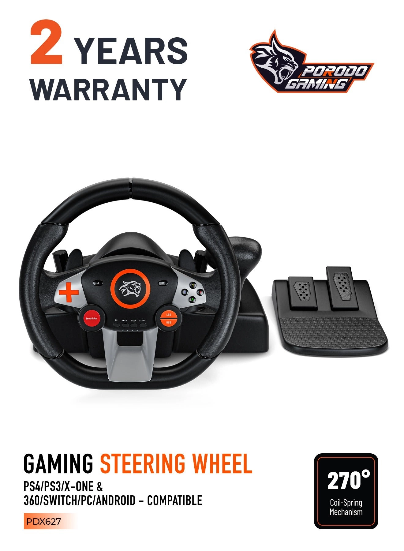 PDX627 Racing Wheel & Pedals