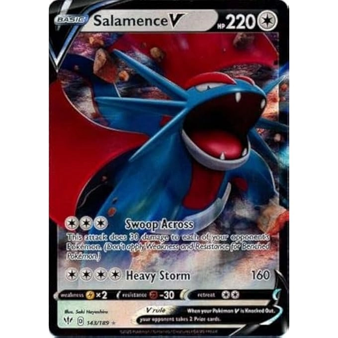 Pokmon Pokemon SALAMENCE V 143/189 DARKNESS ABLAZE