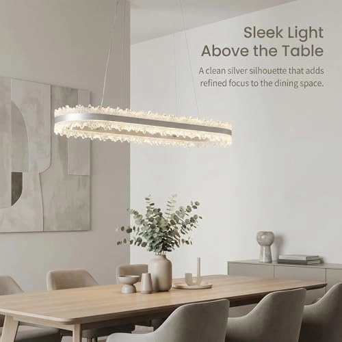 LED Ring Chandelier Oval - 3000K/4500K/6000K Stepless Dimming