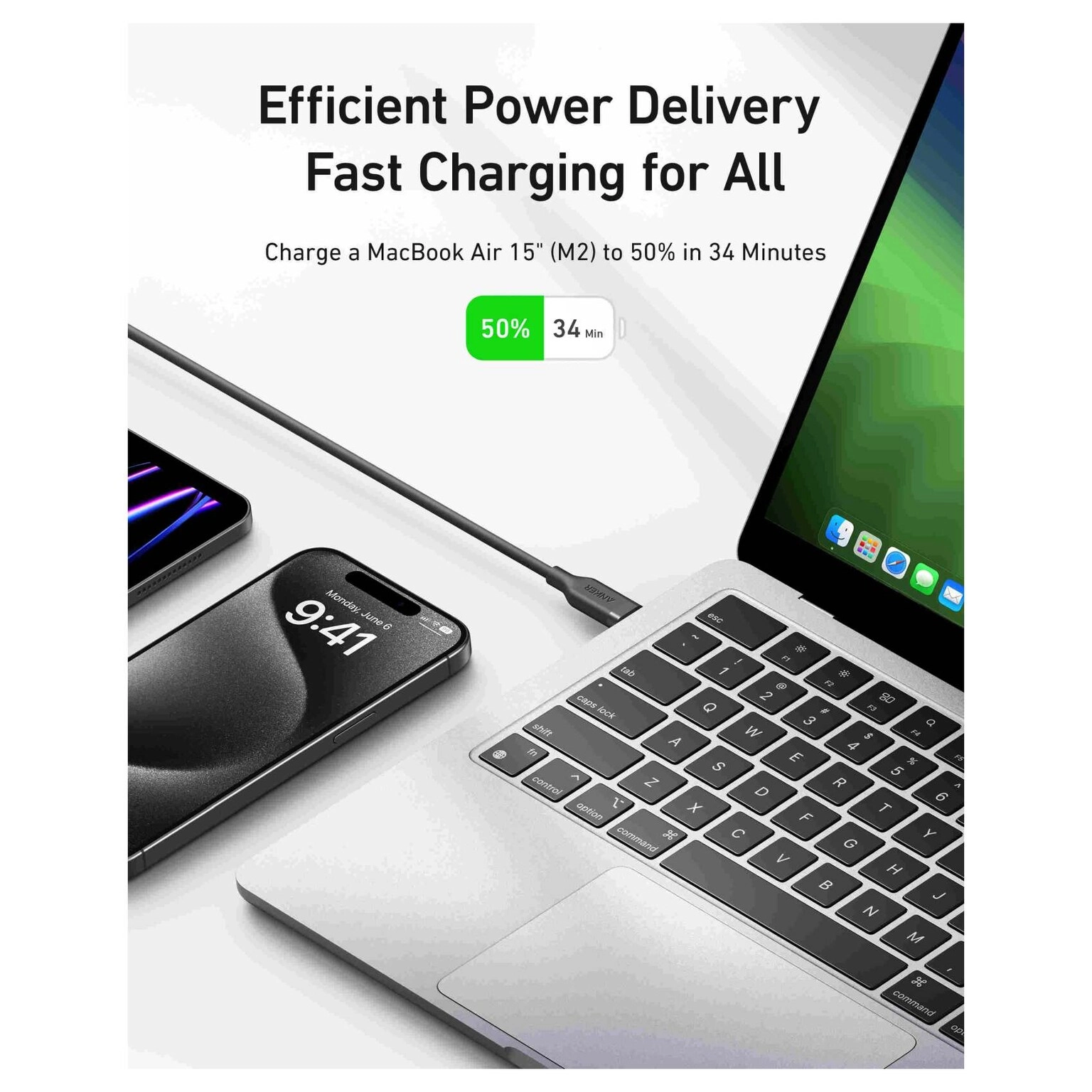 Charge Cable 240W USB-C to USB-C 0.9m Bio-Based
