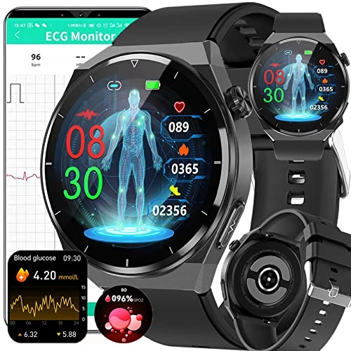 Blood Glucose Smart Watch - ECG HRV 20 Sports Modes