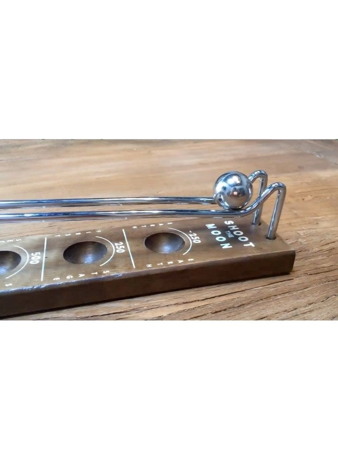 Shoot The Moon - Large 18 Inches Walnut Stained Solid Wood