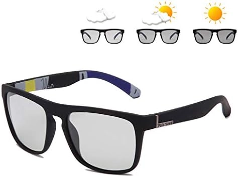 DAYILY Photochromic Polarized Driving Sunglasses - Men Square Matte Frame UV400