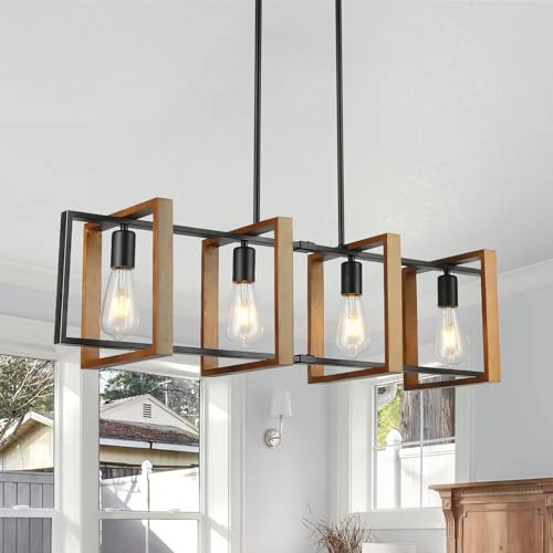 4-Light Pendant Chandelier - Dimmable Adjustable Height Warm White