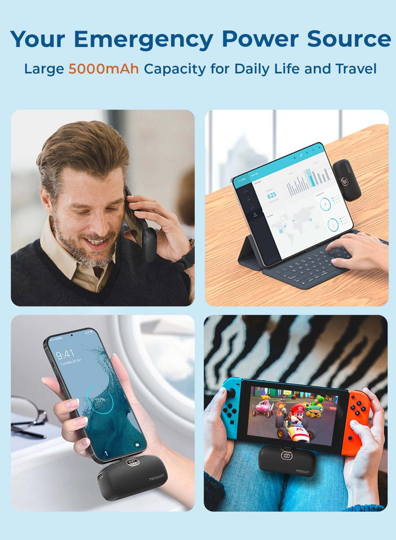 Power Bank - 5000mAh 20W + Charging Station