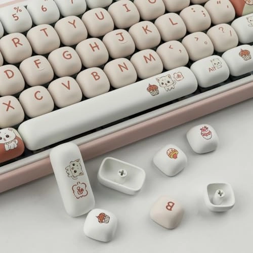 Pink Dessert Cat Keycaps - 1.0 Count