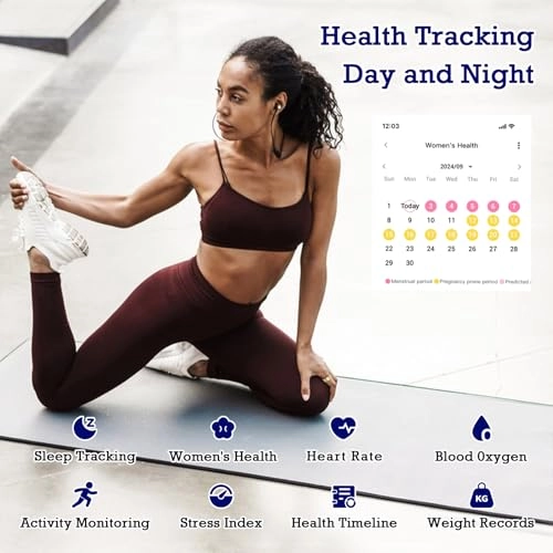 Health Sleep Heart Rate Tracker Ring - Waterproof 7 Days Battery