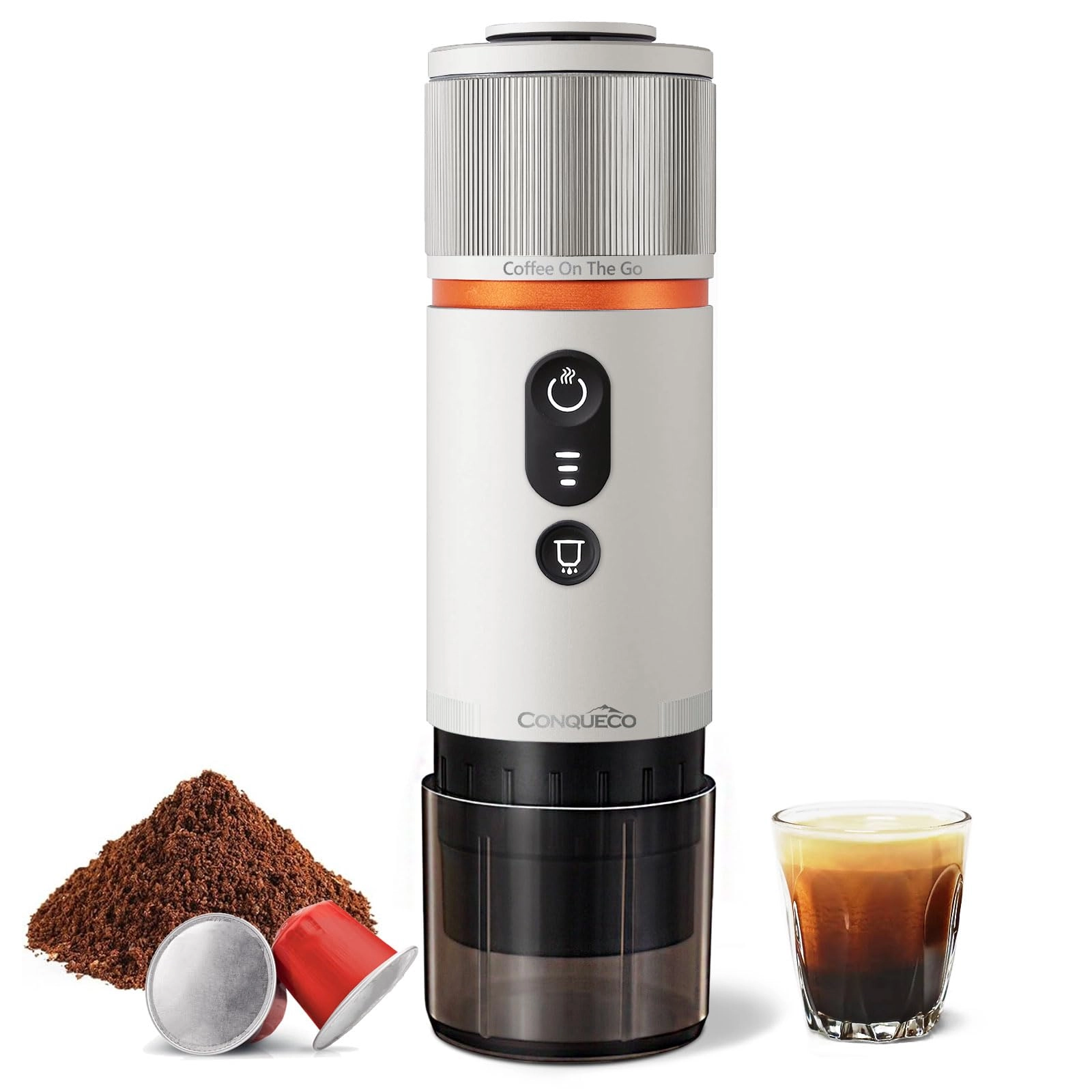 Portable Espresso Machine - 80 Milliliters Ground Coffee & NS Capsule Set