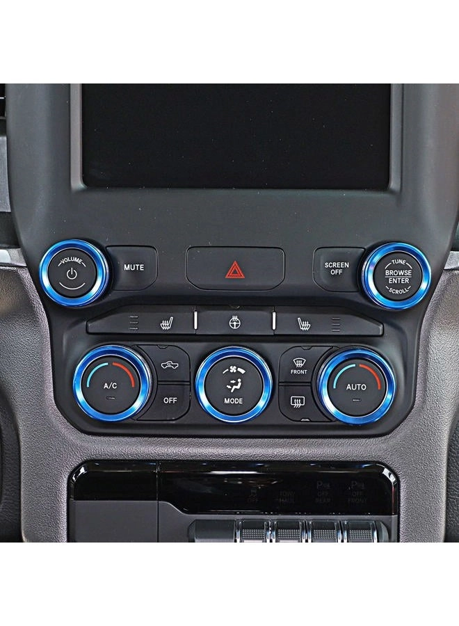 Center Console Knob Cover - Aluminum 5pcs Red 2018-2025+