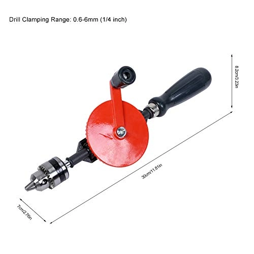Manual Woodworking Hand Drill - 1/4in 3/8in Double Gear Drive