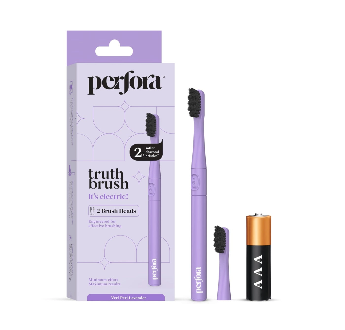 Electric Toothbrush - 2 Modes AAA Powered 2 Brush Heads