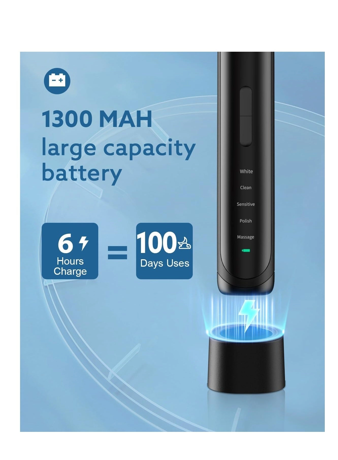 Electric Toothbrush - Rechargeable Sonic 5 Modes