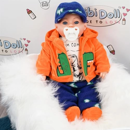 Baby Doll - 46cm Grey With Cap 16 Baby Sounds