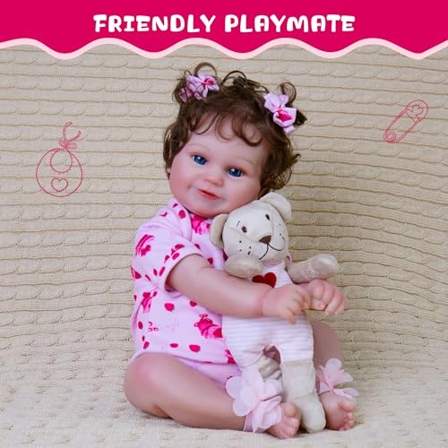Emilia Reborn Baby Doll - 20-Inch Cloth Body Ages 3+ Bundle