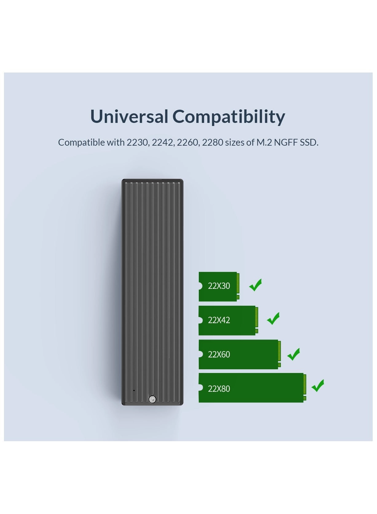 M.2 NGFF NVMe Enclosure - USB 3.2 Type C USB 3.0