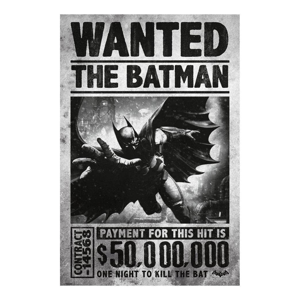 PYRAMID POSTERS Batman Arkham Origins Wanted - high quality gsm paper 61 x 91.5 cm
