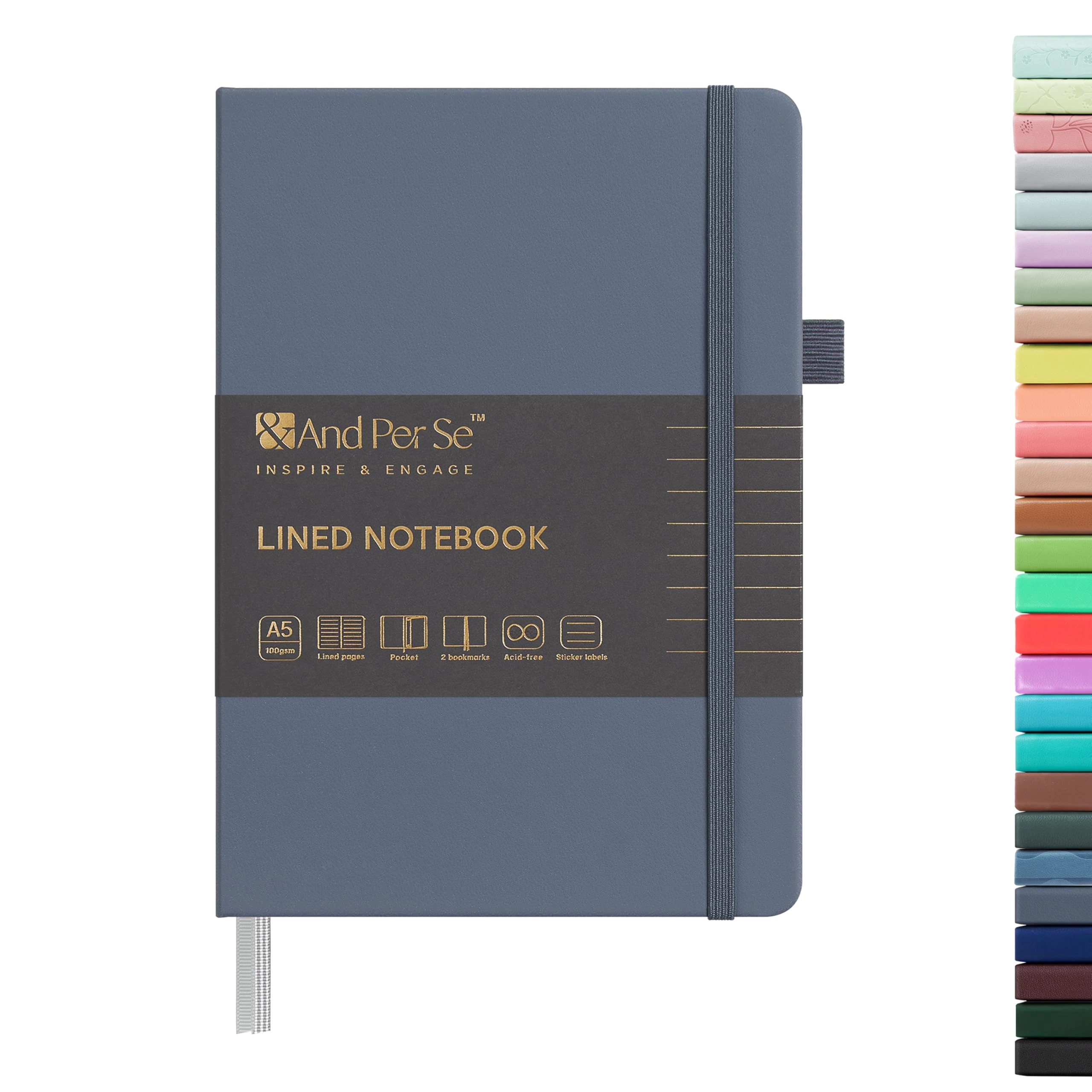 &and per se Notebook A5 Hardcover - Lined 160 Pages