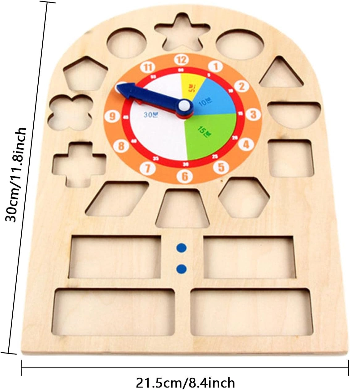 Time Clock Toy - Wooden 8.46x11.81in