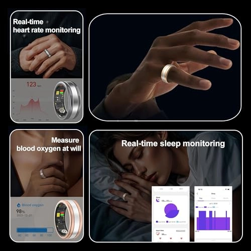 Smart Ring - Heart Rate Monitor Sleep Tracker 5ATM Waterproof