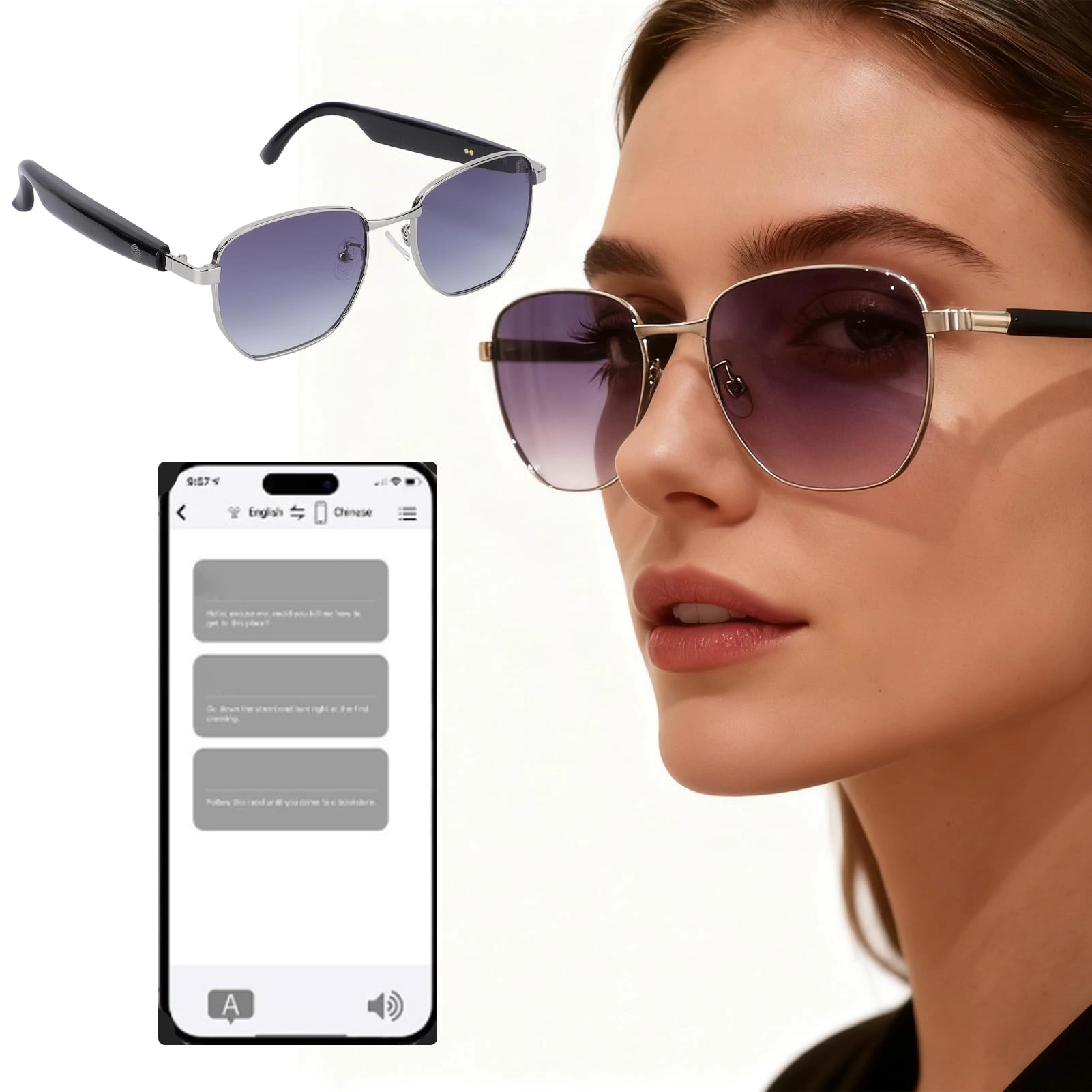 Smart Glasses - Polarized 100+ Languages