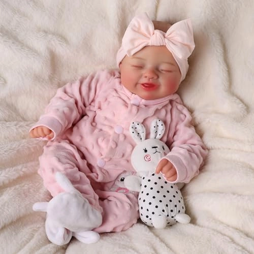 Reborn Baby Doll - 17-Inch Soft Cloth Body Sleeping Ages 3+