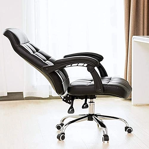 Desk Chair - PU Leather Brown High Back