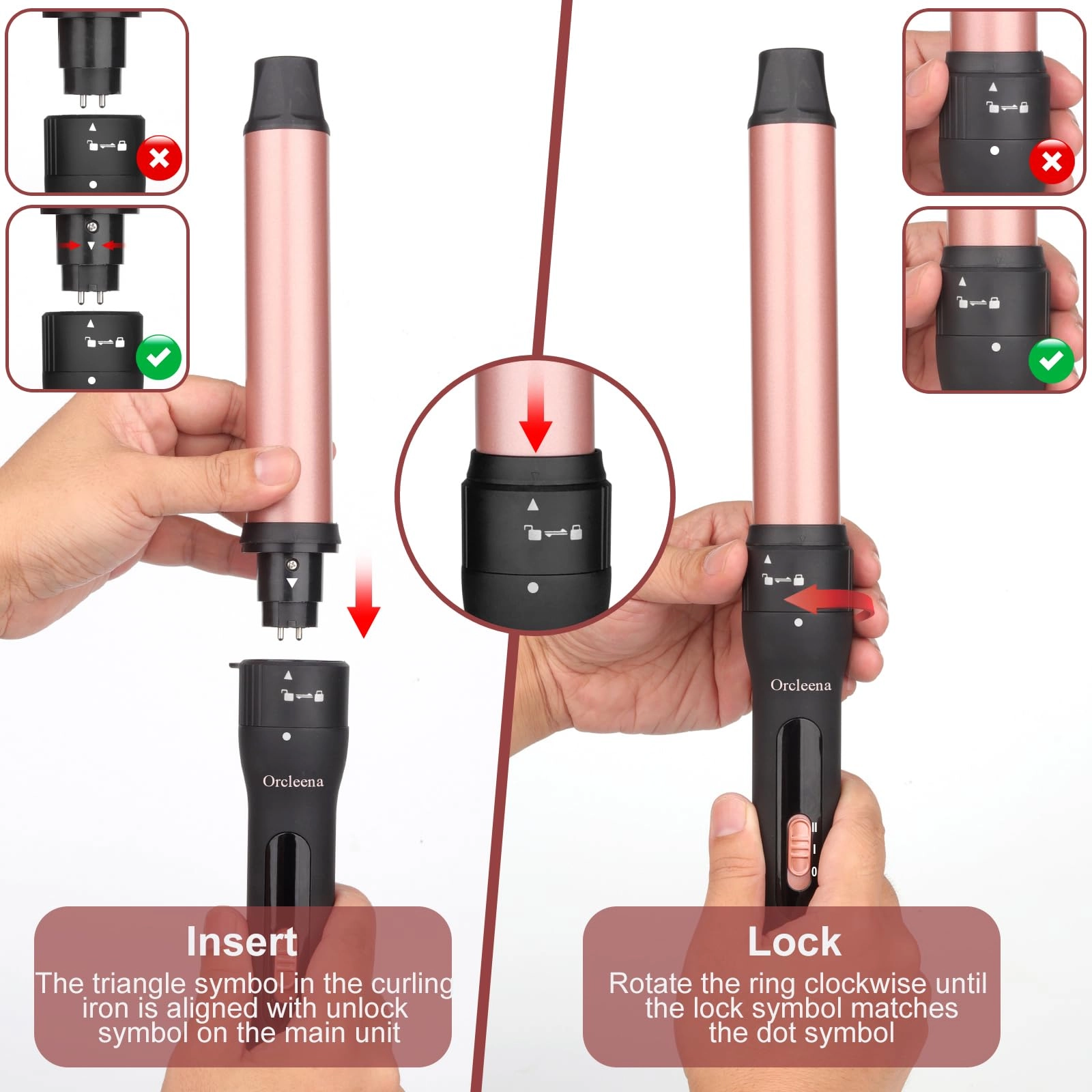3 in 1 curling wand - Rose Gold Ceramic