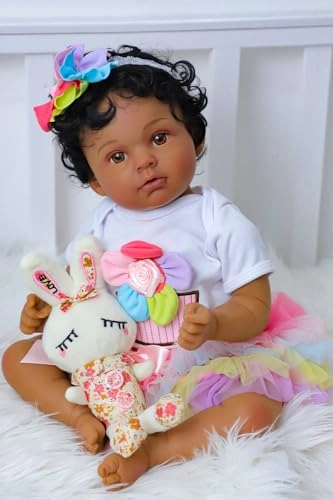 Anna Reborn Baby Doll - 20 inches Vinyl Black girl Ages 3+