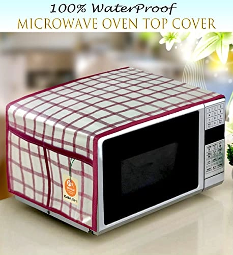 Microwave/Oven Top Cover - 4 Utility Pockets Polyester