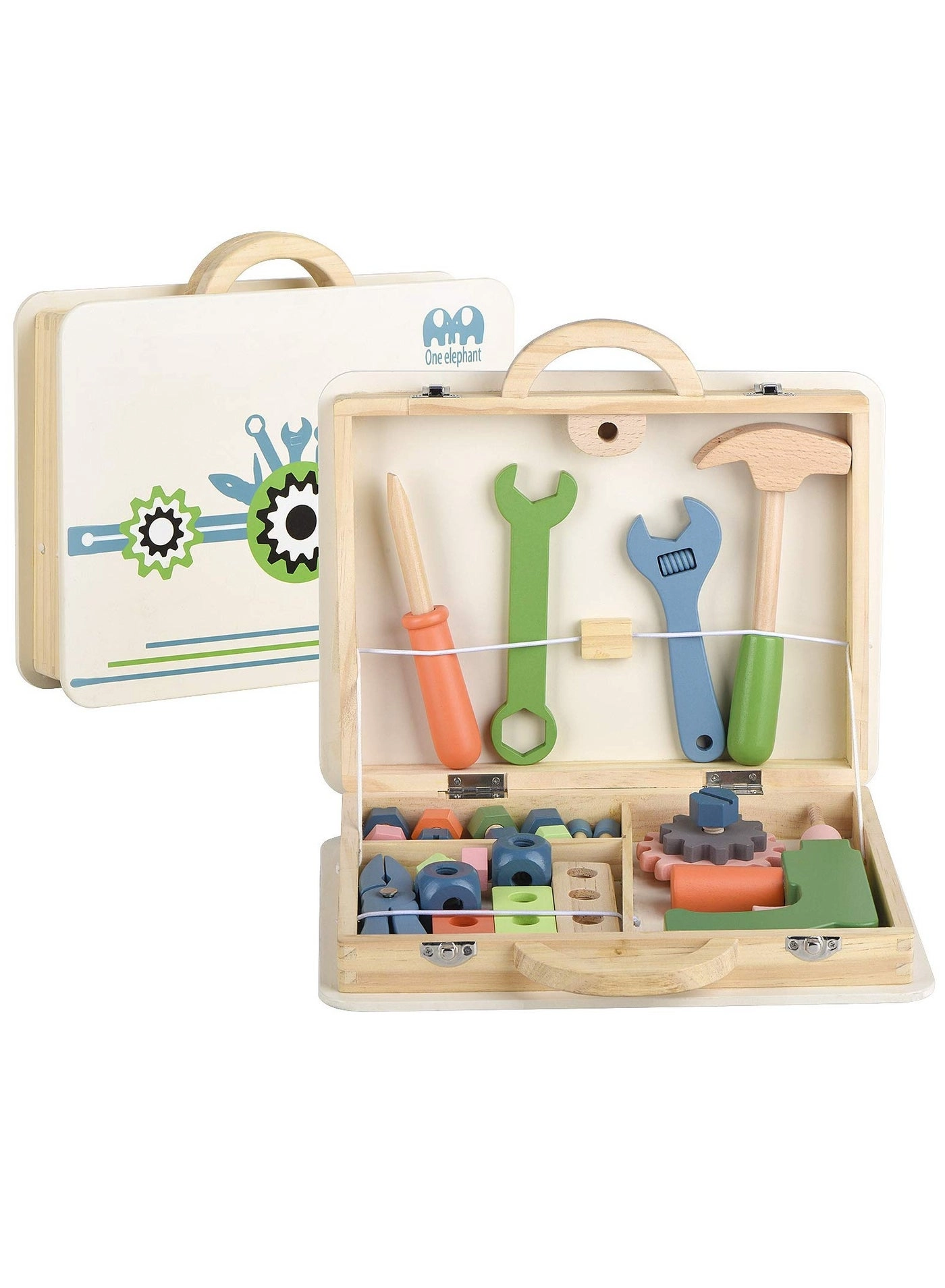 SYOSI Wooden Tool Box - 43 pcs