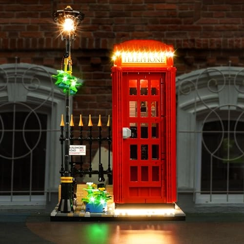LED Lighting Kit for Lego Ideas Red London Telephone Box - Compatible with 21347 LED