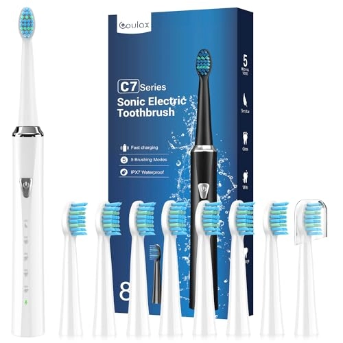Electric Toothbrush - 8 Brush Heads 5 Modes 2 Minute Timer